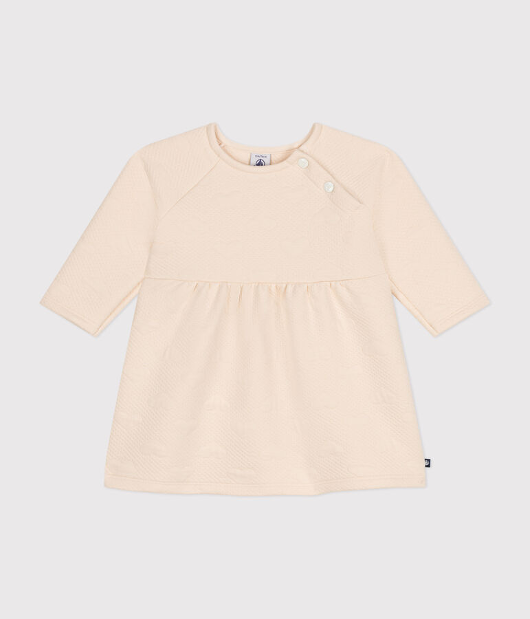 Robe manches longues en tubique matelass&eacute; b&eacute;b&eacute; &eacute;cru