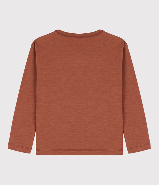 Tee-shirt manches longues en coton enfant garçon marron CINA
