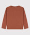 Tee-shirt manches longues en coton enfant garçon marron CINA