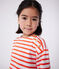Katoenen kinderjurk met lange mouwen en strepen roze FLEUR/ SPICY