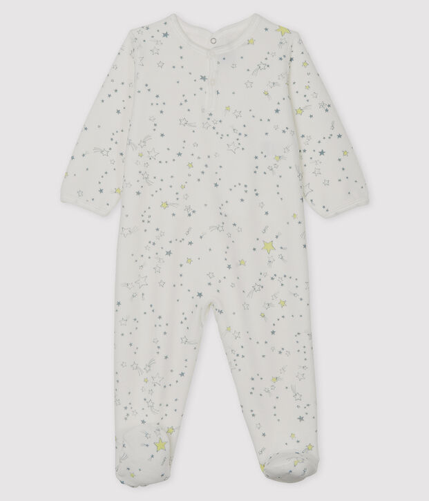 Dors bien b&eacute;b&eacute; en velours blanc/multicouleur