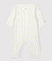 Bodyjama sans pieds  bébé en coton biologique blanc MARSHMALLOW/blanc MULTICO