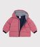 Doudoune b&eacute;b&eacute; en polyester uni rose