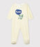 Babypyjama van ribstof wit MARSHMALLOW/geel SHINE