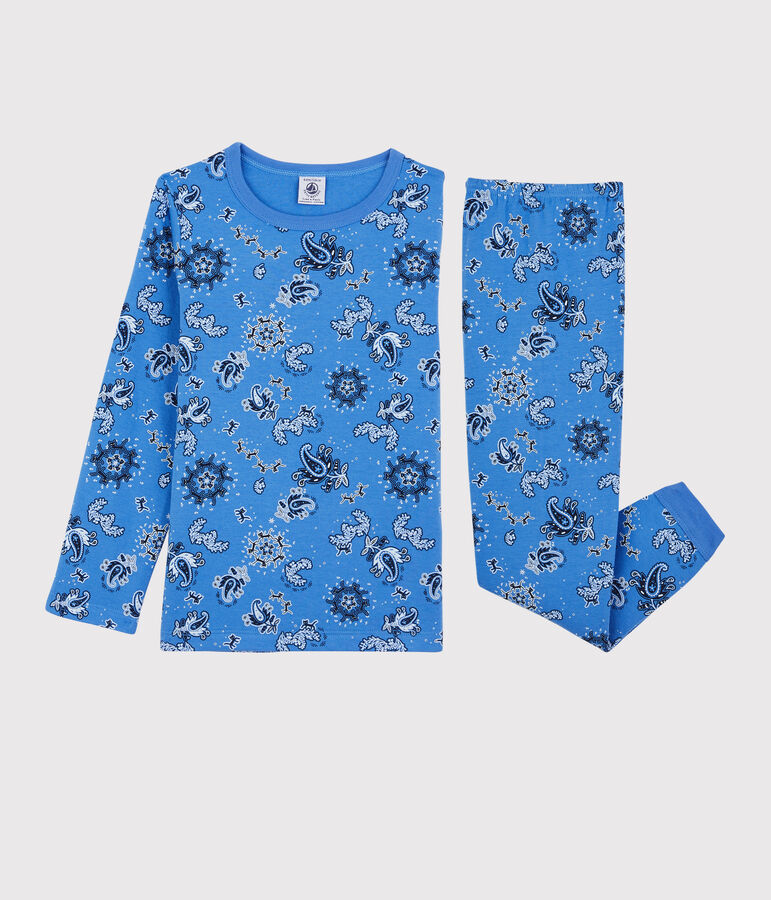 Pyjama bandana en tubique enfant bleu/multicouleur