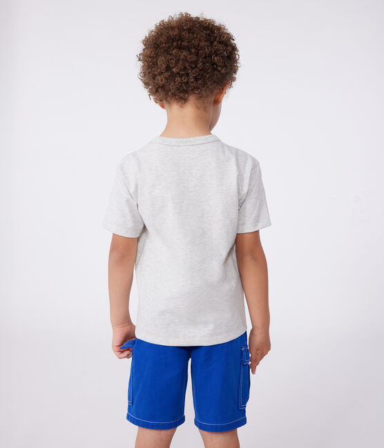 Teeshirt enfant en coton manches courtes imprimé gris BELUGA CHINE