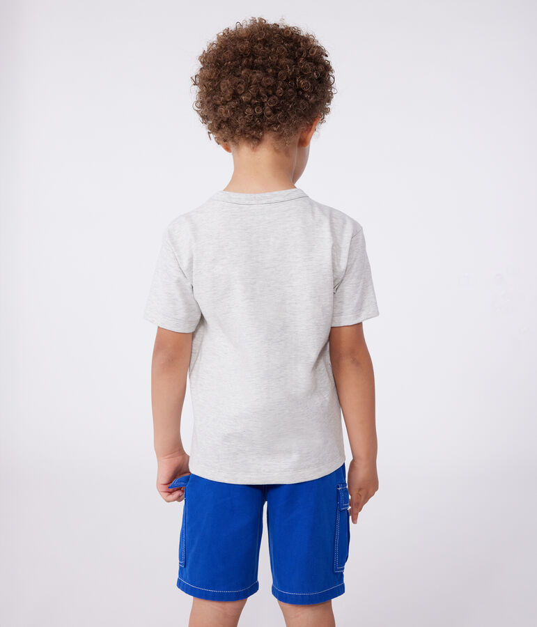 Katoenen T-shirt met korte mouwen en print voor kinderen grijs