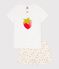 Pyjama short enfant en coton imprim&eacute; fruits blanc MARSHMALLOW/blanc MULTICO