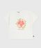 Katoenen T-shirt met korte mouwen en bloemmotiefje voor baby's wit