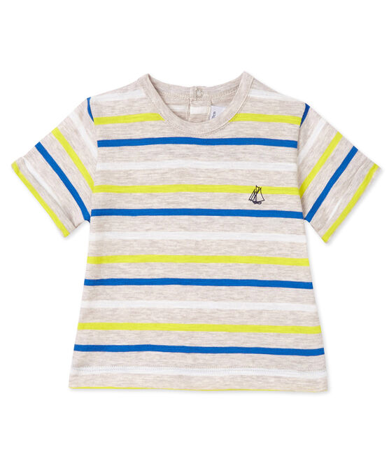 T-shirt bébé garçon rayé beige CREAMY/blanc MULTICO