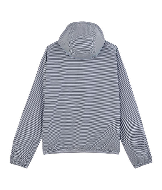 Kort windjack gemixt blauw SMOKING/wit MARSHMALLOW