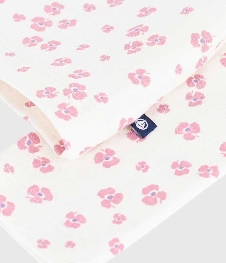 Katoenen T-shirt met lange mouwen en print voor kinderen ecru/multicouleur