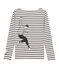 Tee shirt marinière femme beige COQUILLE/bleu SMOKING