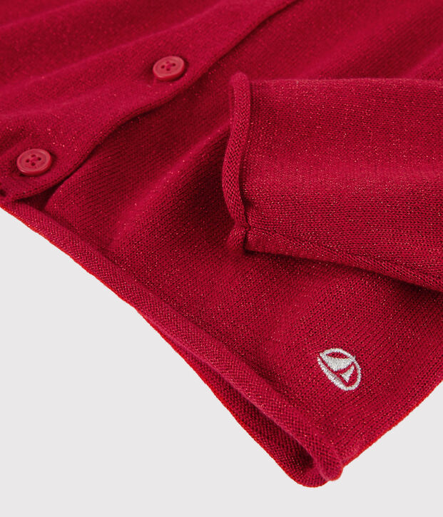Cardigan en coton enfant fille rouge