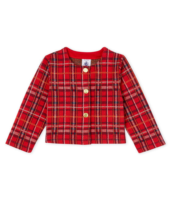 Cardigan met ruitjes babymeisje rood TERKUIT/wit MULTICO CN