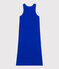 Lange katoenen damesjurk zonder mouwen blauw PERSE