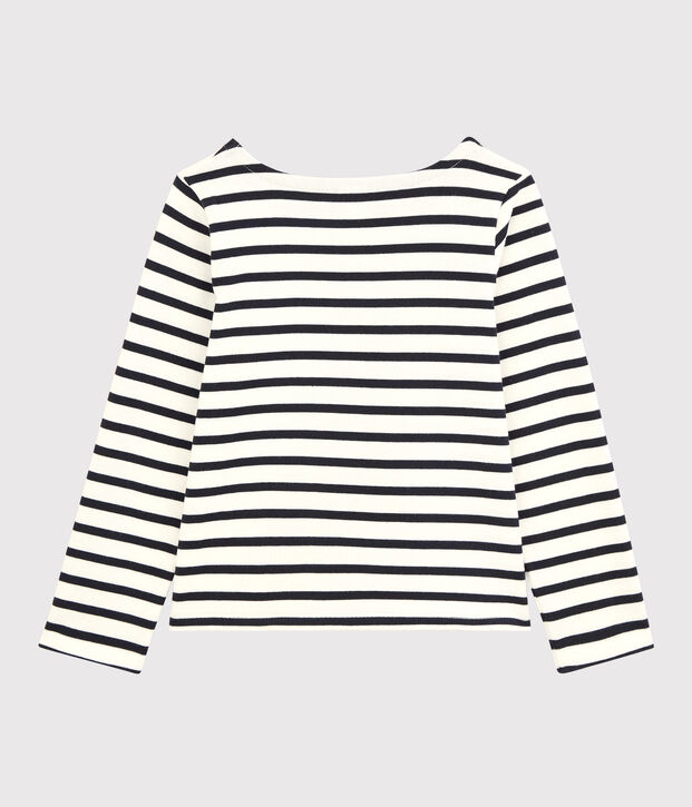Marinetruitje voor meisjes in katoen wit/blauw