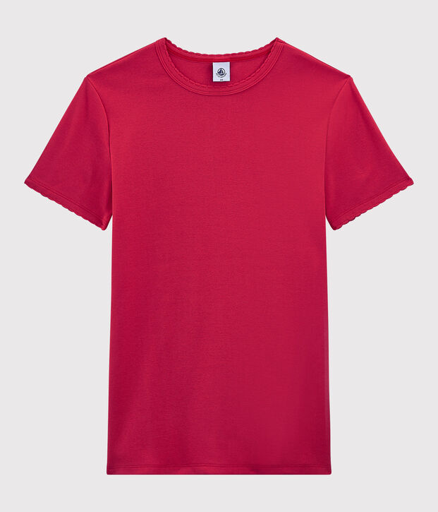 Iconisch katoenen T-shirt met ronde hals voor Dames roze