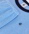 Pyjama enfant en coton manches courtes jambes longues ray&eacute; DELPHINIUM/ MARSHMALLOW