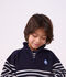 Katoenen sweatshirt met strepen en schipperskraag voor kinderen blauw/wit
