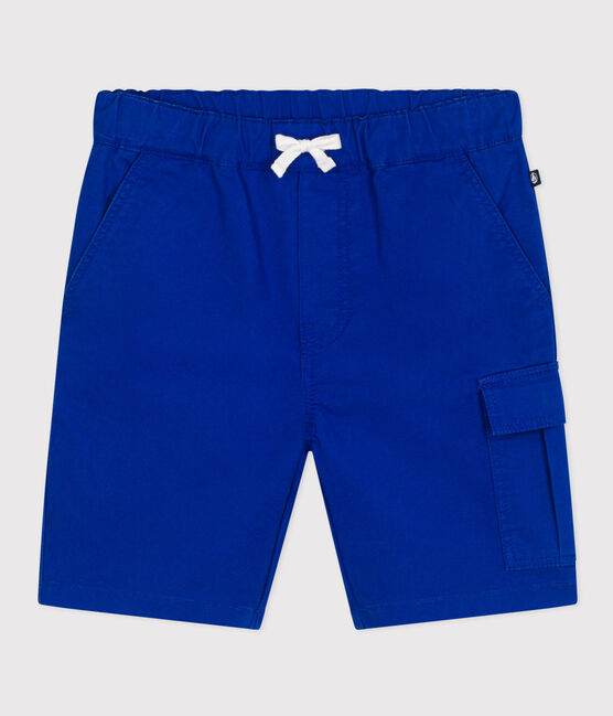 Jongensbermuda in katoenlinnen blauw SURF