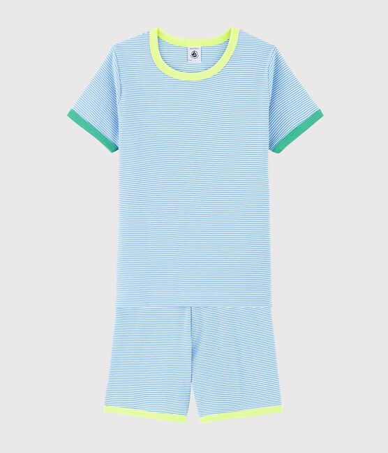 Pyjacourt en coton enfant bleu EDNA/blanc MARSHMALLOW