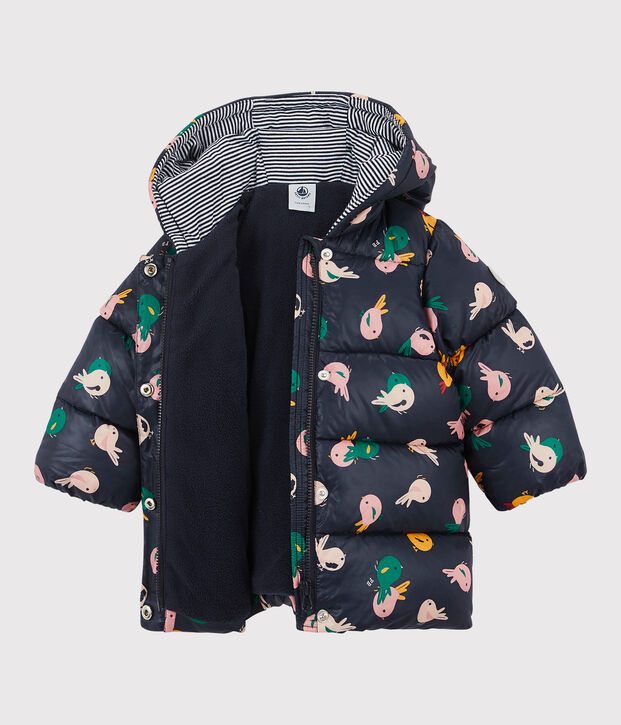Donsjack van polyamide baby. blauw/multicouleur