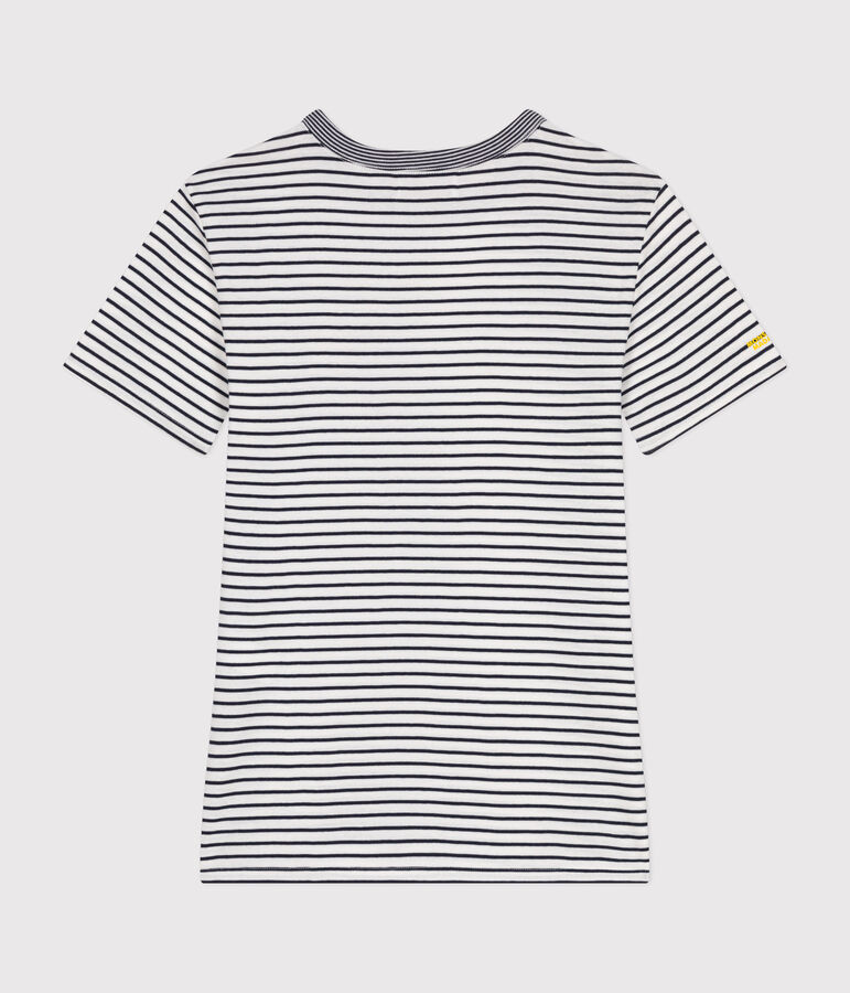 L'Iconique, katoenen T-shirt voor dames met Monsieur Madame-motiefje wit MARSHMALLOW/blauw SMOKING