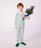 Fluwelen kinderpyjama met print wit/multicouleur