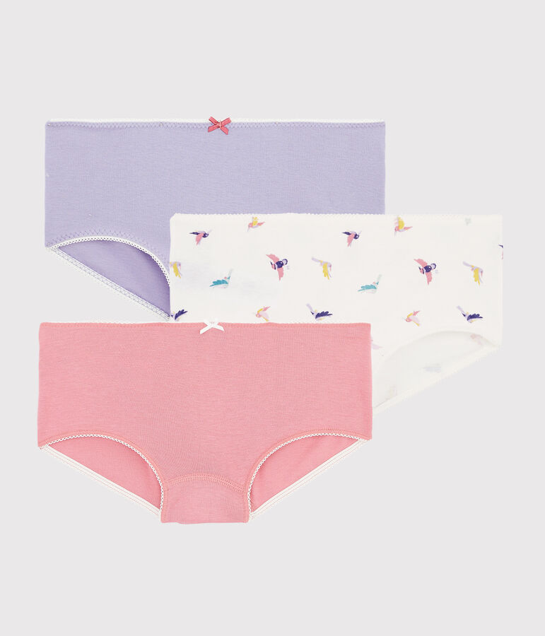 Lot de 3 shorties imprim&eacute; oiseau petite fille multicouleur