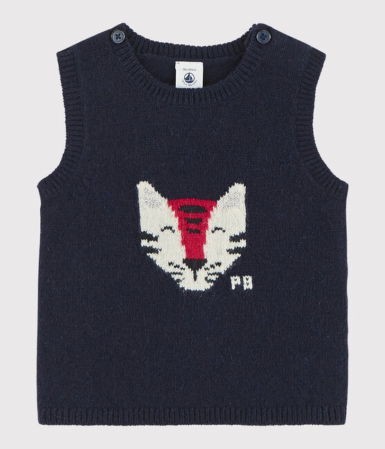 Gebreide babyspencer. blauw SMOKING