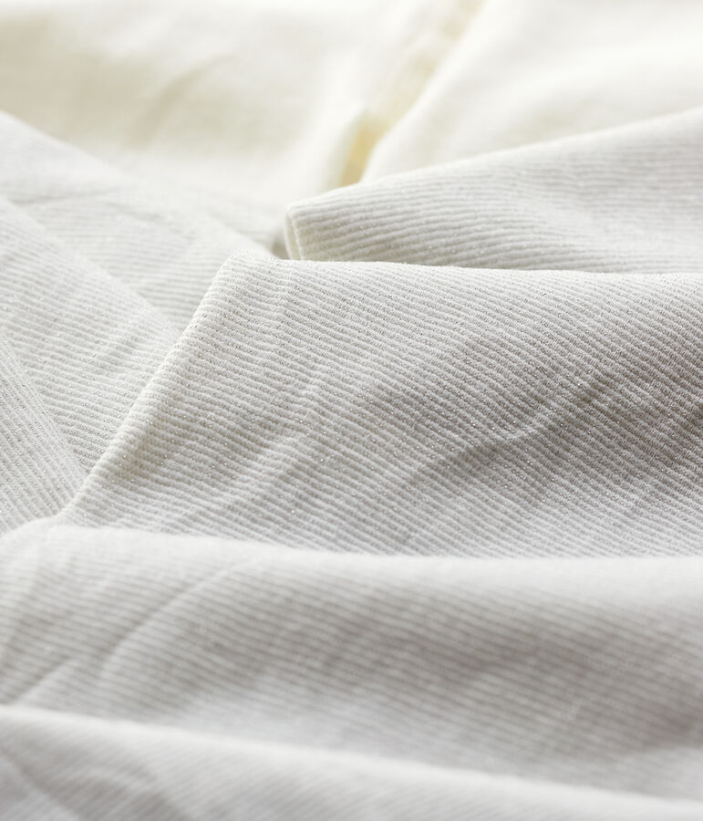 Collants en microfibre &agrave; paillettes  enfant fille blanc/gris