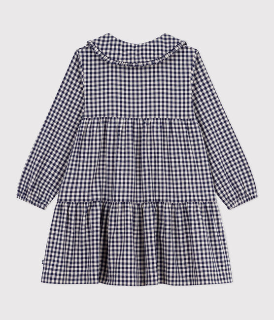 Flanellen geruite jurk met lange mouwen voor kinderen blauw SOIR/ MILK