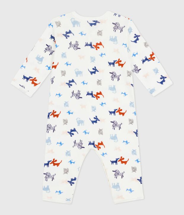 Pyjama b&eacute;b&eacute; en coton sans pieds imprim&eacute; chien blanc/multicouleur