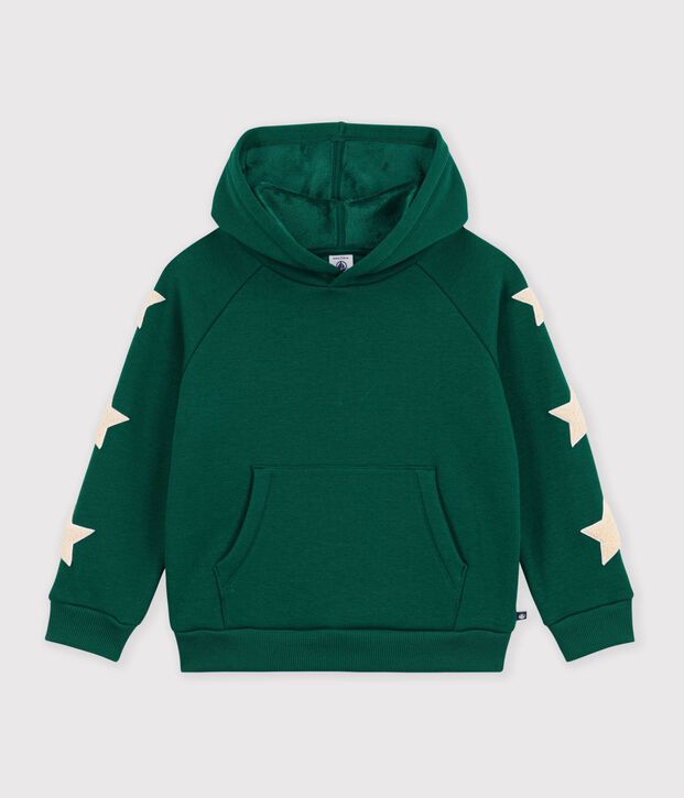 Effen katoenen sweatshirt met kap voor kinderen TREE