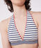 Maillot de bain deux pièces femme à rayures blanc MARSHMALLOW/bleu MEDIEVAL