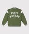 Veste teddy enfant en coton vert/&eacute;cru