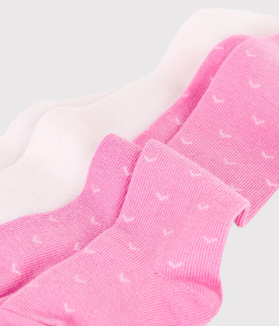 Lot de 2 paires de collants bébé en jersey de coton BOUDOIR/ FLEUR