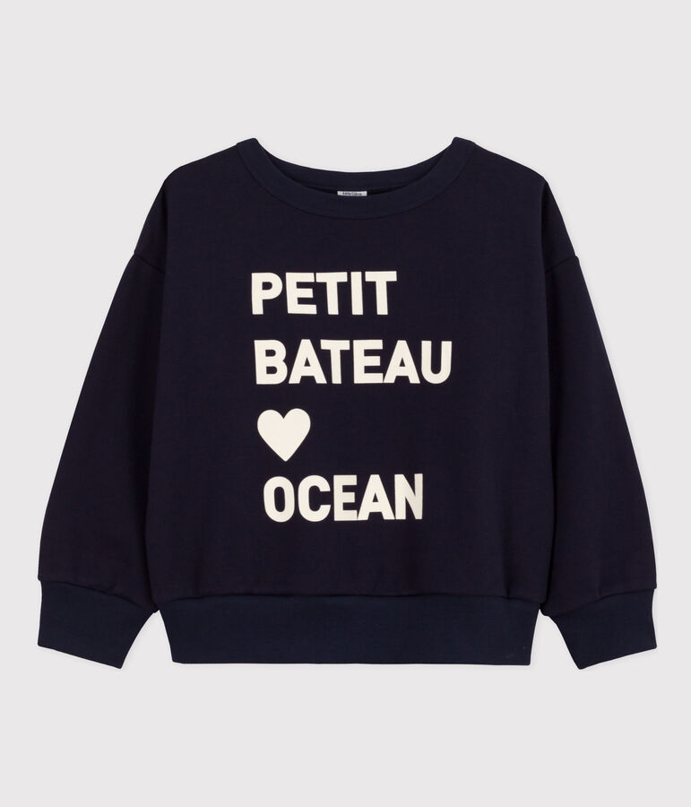 Sweatshirt en molleton enfant fille / gar&ccedil;on bleu