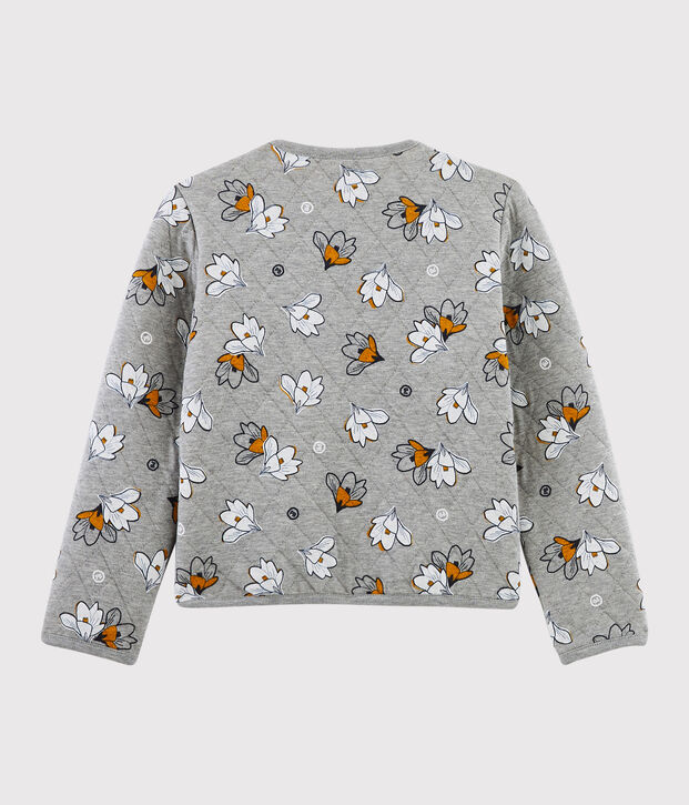 Cardigan en tubique enfant fille gris/multicouleur