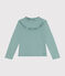 T-shirt met lange mouwen van ribstof voor meisjes groen PAUL