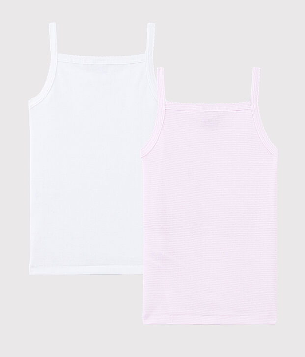 Set van 2 roze milleraie hemden met bandjes van biologisch katoen multicouleur