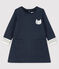 Robe manches longue bébé fille bleu SMOKING/blanc MARSHMALLOW
