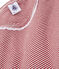 Chemise de nuit fille en côte rouge TERKUIT/blanc MARSHMALLOW