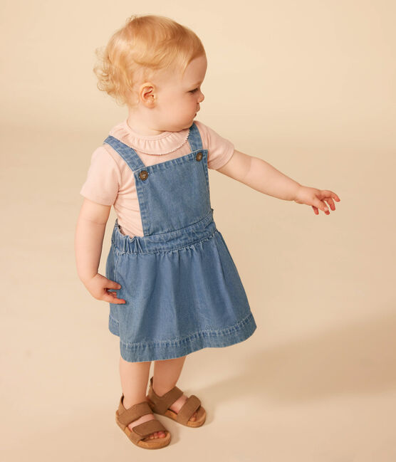 Babybody met korte mouwen en kraagje van katoen roze SALINE