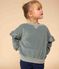 Sweatshirt in effen fluweel voor meisjes groen BRUT