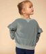Sweatshirt in effen fluweel voor meisjes