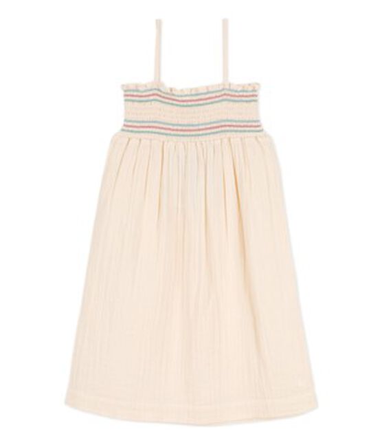 Robe sans manches en gaze de coton enfant fille écru AVALANCHE