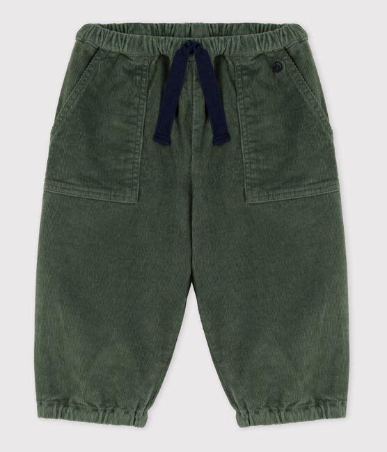 Ribfluwelen broek voor baby's groen VALLEE