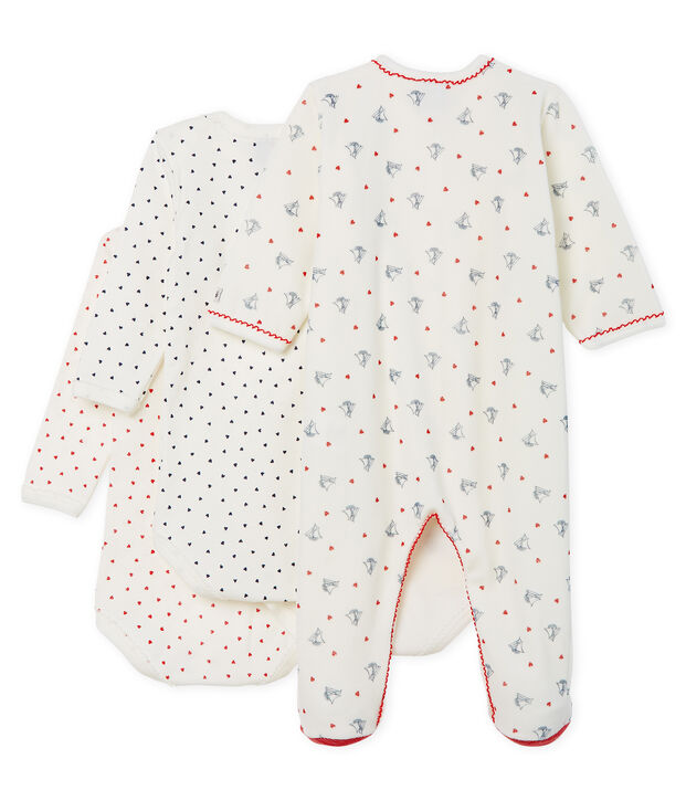 Set babymeisje fluwelen babypakje en rompertjes met lange mouwen van ribstof multicouleur
